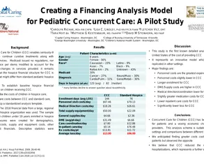 Creating a financing analysis model for pediatric concurrent care: A pilot study - Poster Image