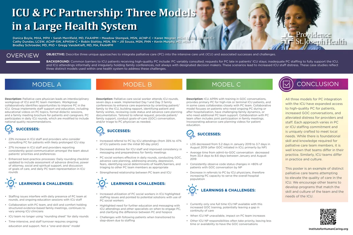 ICU & PC Partnership: Three Models in a Large Health System - Poster Image