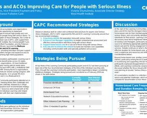 Payers and ACOs Improving Care for People with Serious Illness - Poster Image