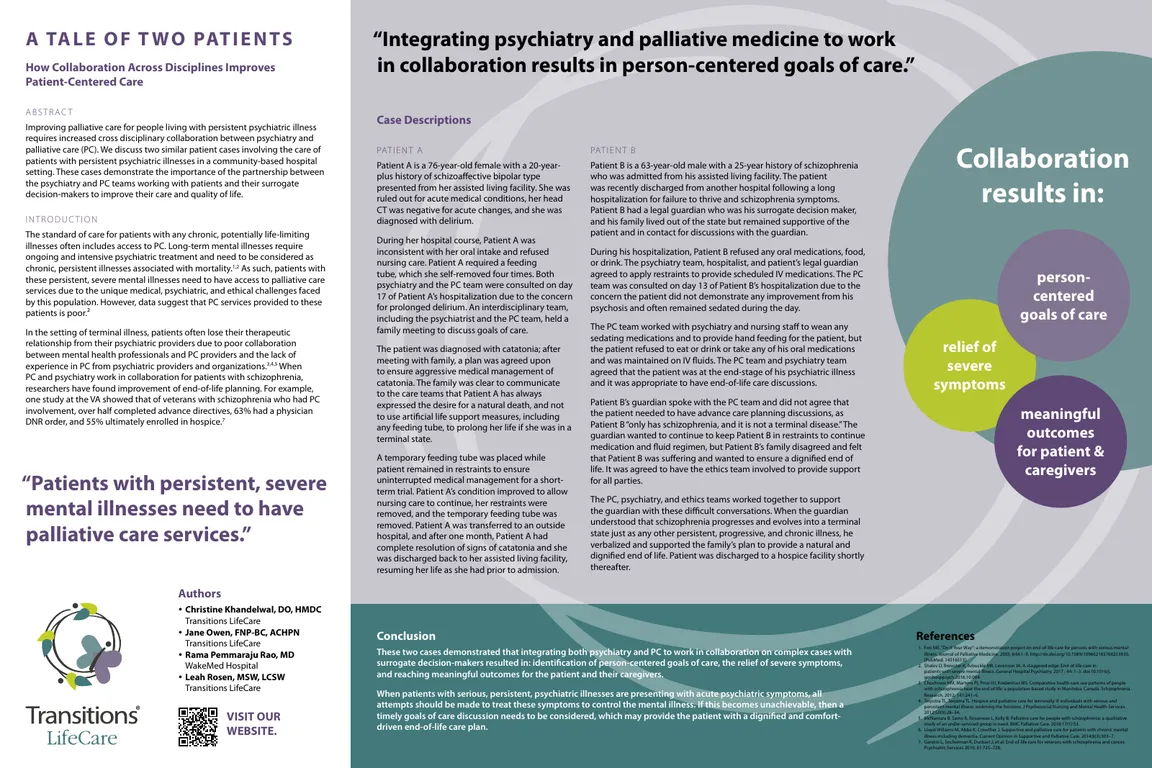 A Tale of Two Patients: How Collaboration Across Disciplines Improves Patient-Centered Care - Poster Image