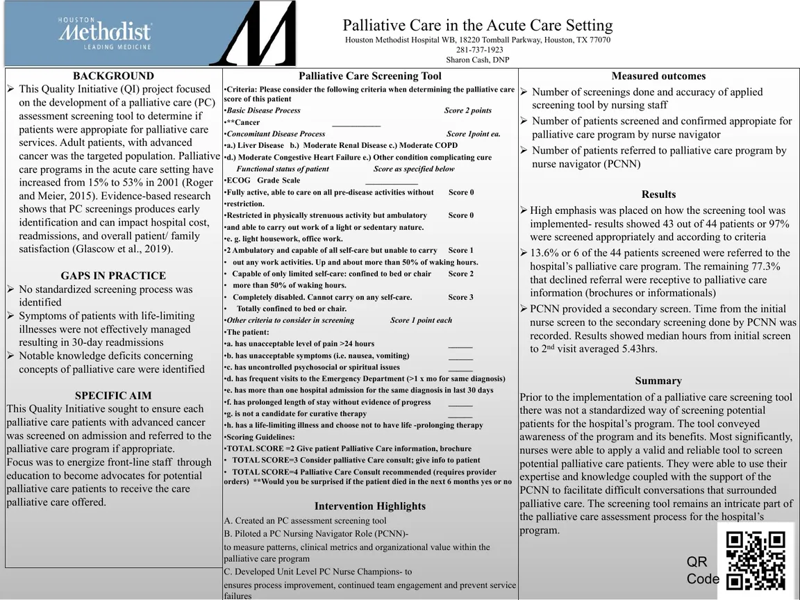 Palliative Care in the Acute Care Setting - Poster Image