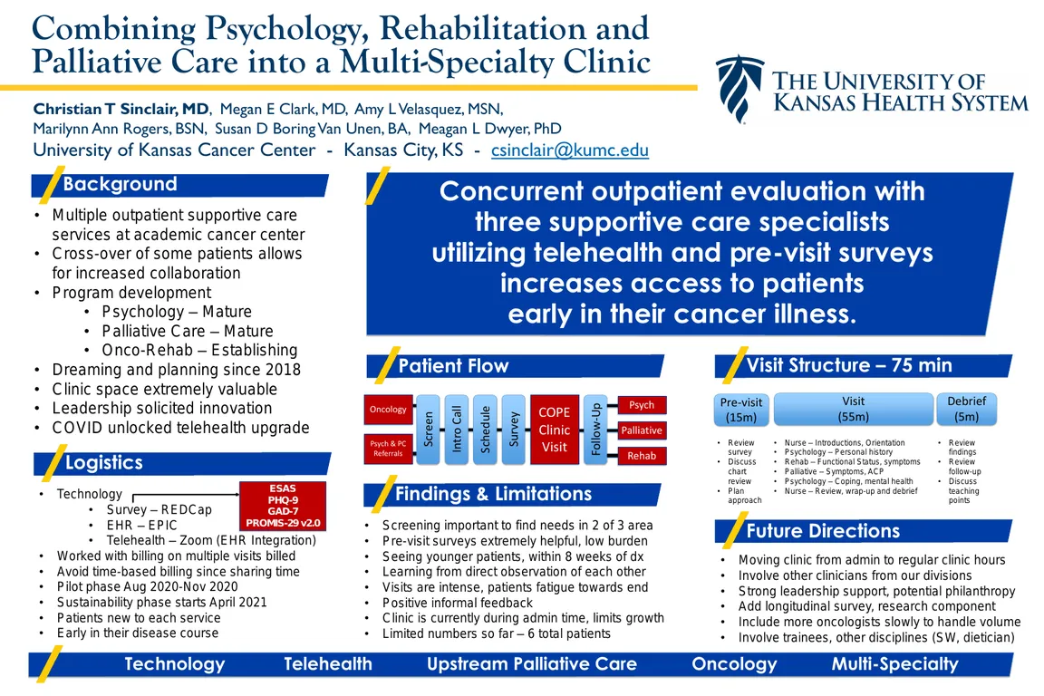 Creating a Telehealth Clinic with Psychology, Rehabilitation and Palliative Care - Poster Image