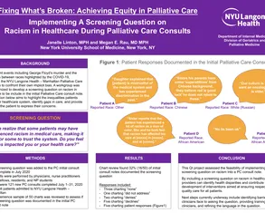 Implementing a Screening Question on Racism in Healthcare During Palliative Care Consults - Poster Image