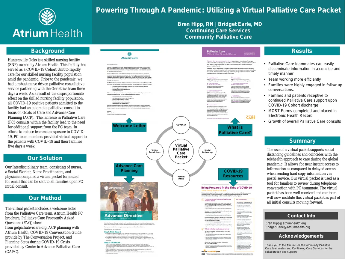 Powering Through A Pandemic: Utilizing a Virtual Palliative Care Packet - Poster Image