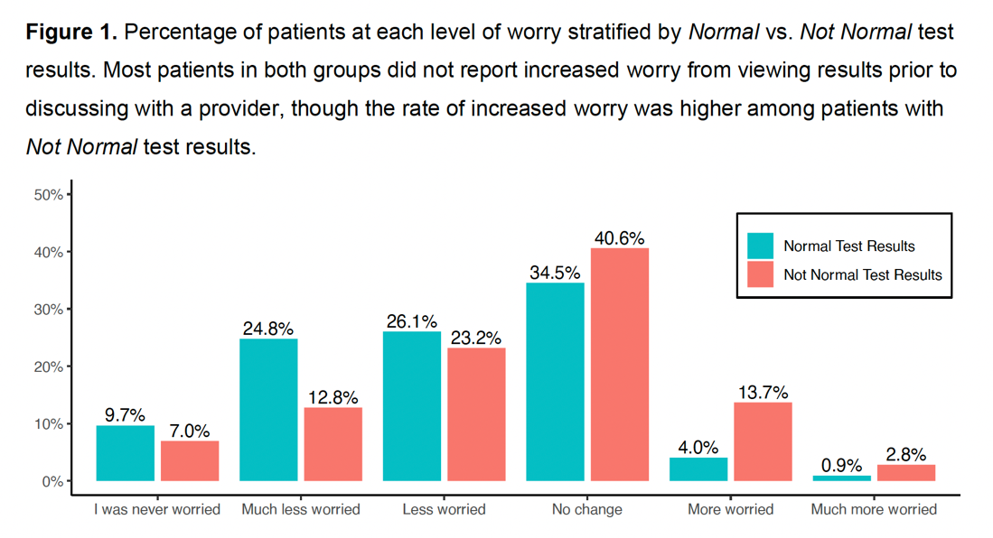 Graph depicting the percentage of patients at each level of worry