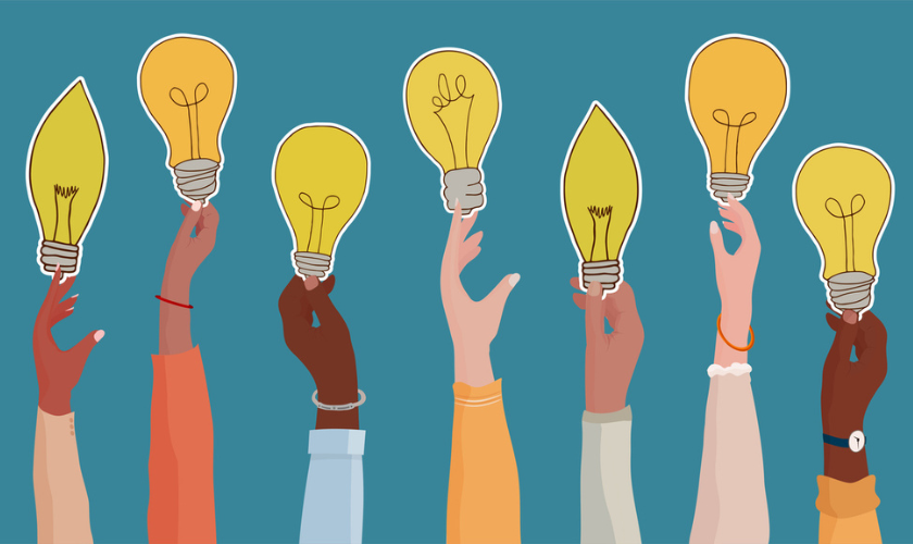 Hands holding up lightbulbs to represent ideas_840x500