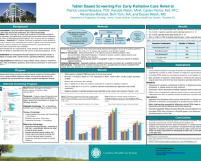 Tablet Based Screening For Early Palliative Care Referral - Poster Image