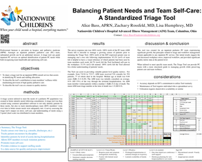 Balancing Patient Needs and Team Self-Care: A Standardized Triage Tool - Poster Image