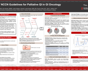 Use of NCCN Guidelines for Palliative Quality Improvement in Gastro Intestinal Oncology - Poster Image