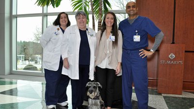 St. Mary's Palliative Care Team with Ollie the Palliative Care Therapy Dog (Trinity Health)