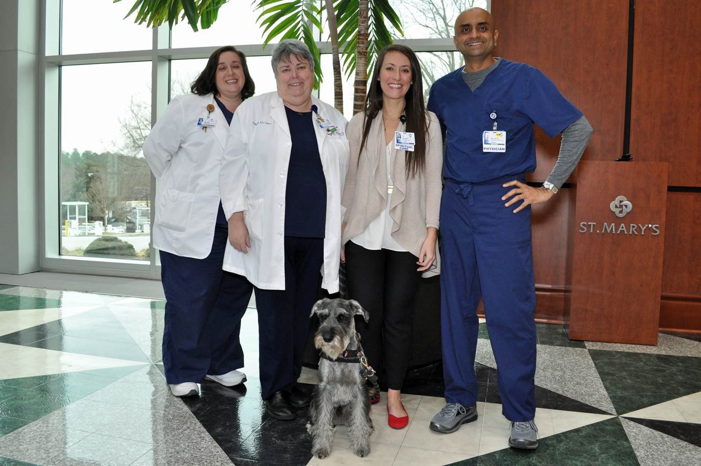 St. Mary's Palliative Care Team with Ollie the Palliative Care Therapy Dog (Trinity Health)