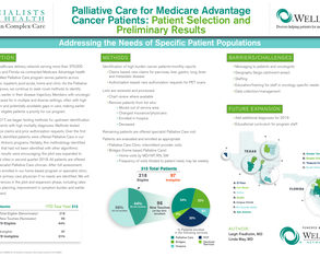 Palliative Care for Medicare Advantage Cancer Patients: Patient Selection and Preliminary Results - Poster Image