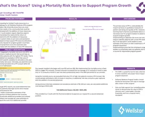 What's the Score Using a Mortality Risk Score to Support Program Growth