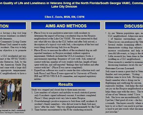 Effect of a Residential Dog on Quality of Life and Loneliness in Veterans living at the North Florida/South Georgia VAMC, Community Living Center Lake City Division - Poster Image